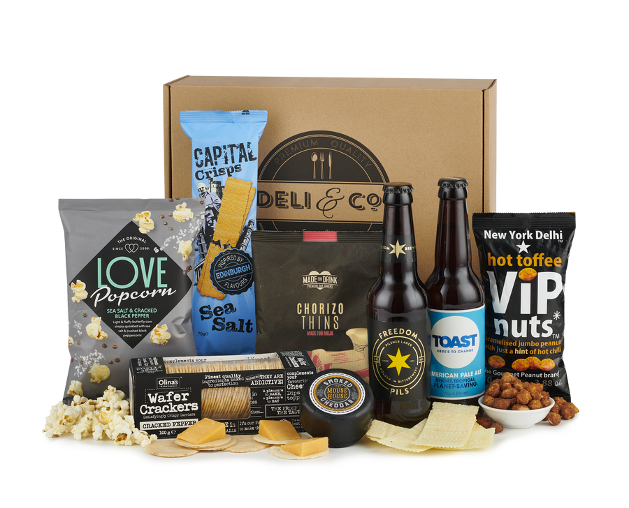 H23228 Beer & Cheese hamper for him Christmas birthday Father's Day gift box with beer & snacks