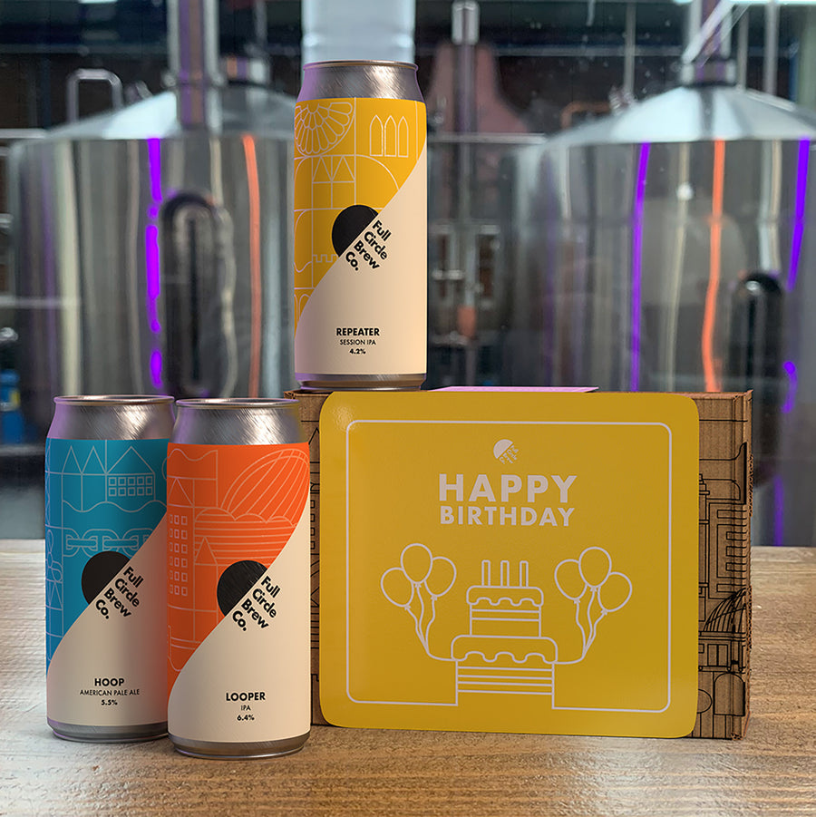 3 can happy birthday beer hamper