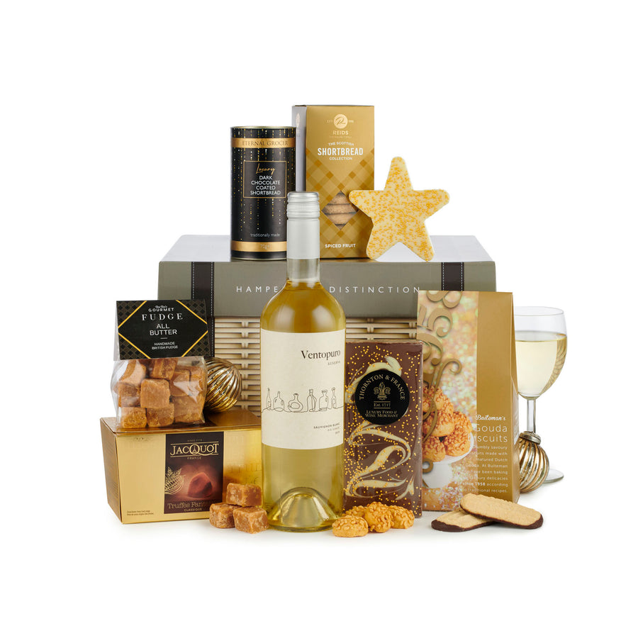 The Sparkle Christmas Hamper With White Wine