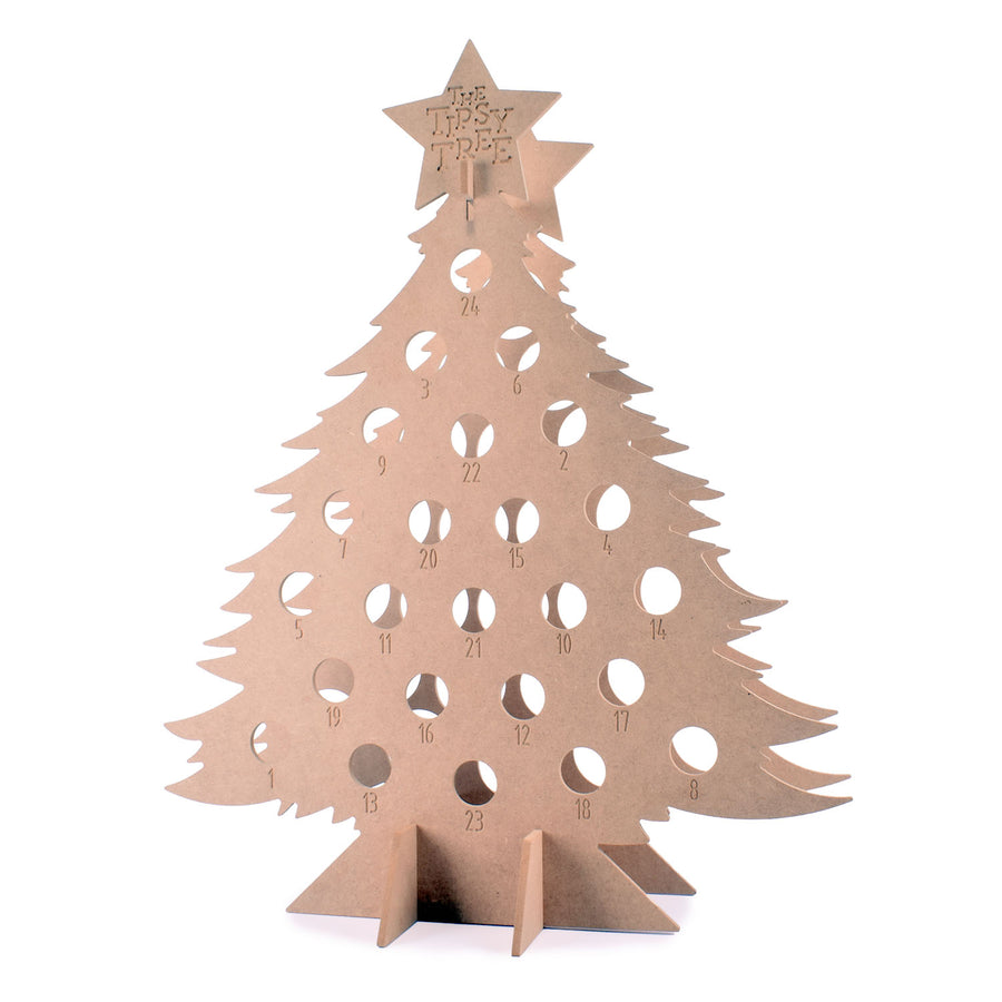 Tipsy Tree Wooden Advent Calendar (Tall/Empty)