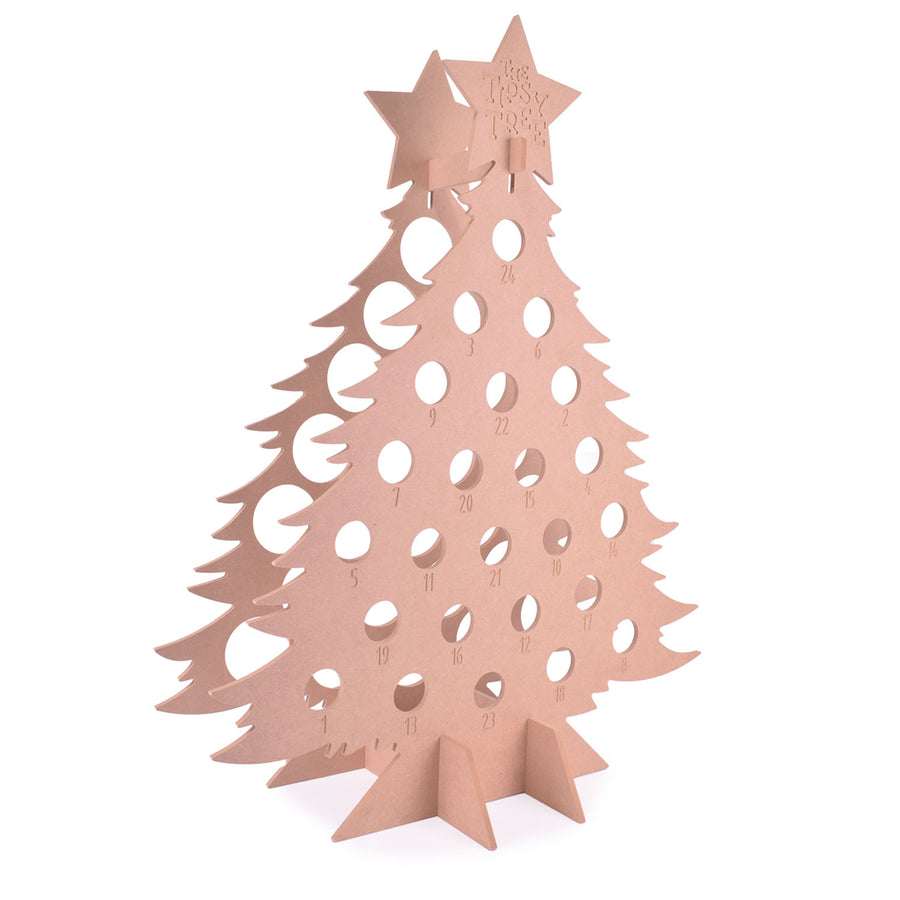 Tipsy Tree Wooden Advent Calendar (Tall/Empty)