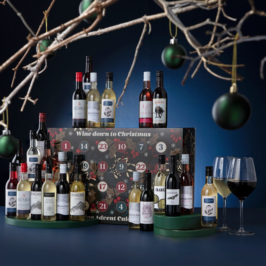 Wine Advent Calendar 2022 with 24 x 187ml bottles of red white & rose wine